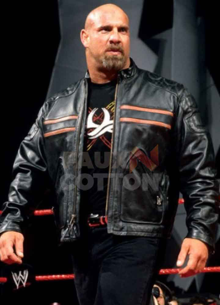 WWE Bill Goldberg Biker Cowhide Leather Jacket